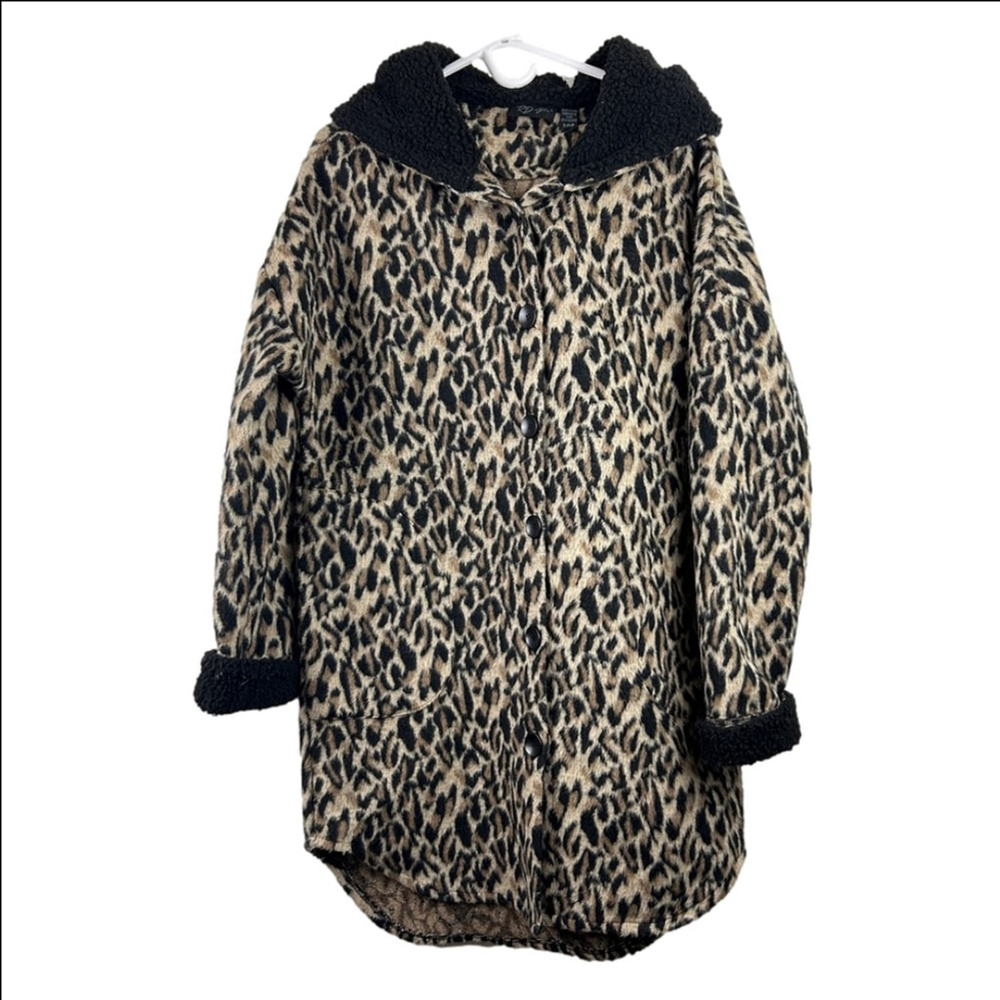 RD Style Leopard Print Hooded Coat